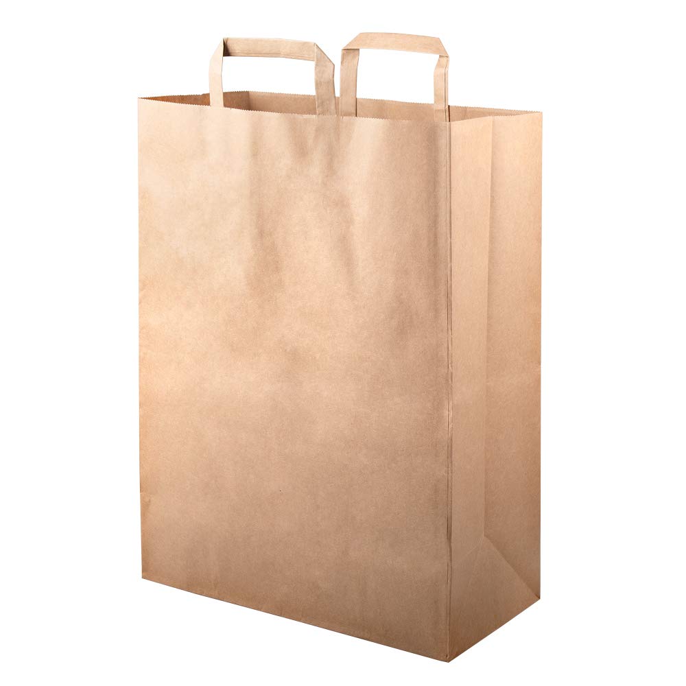 BB-Verpackungen 500x Papiertragetaschen 180 + 80 x 220 mm braun | stabile 70 g/m² Grammatur, Papiertüten, Geschenktüten