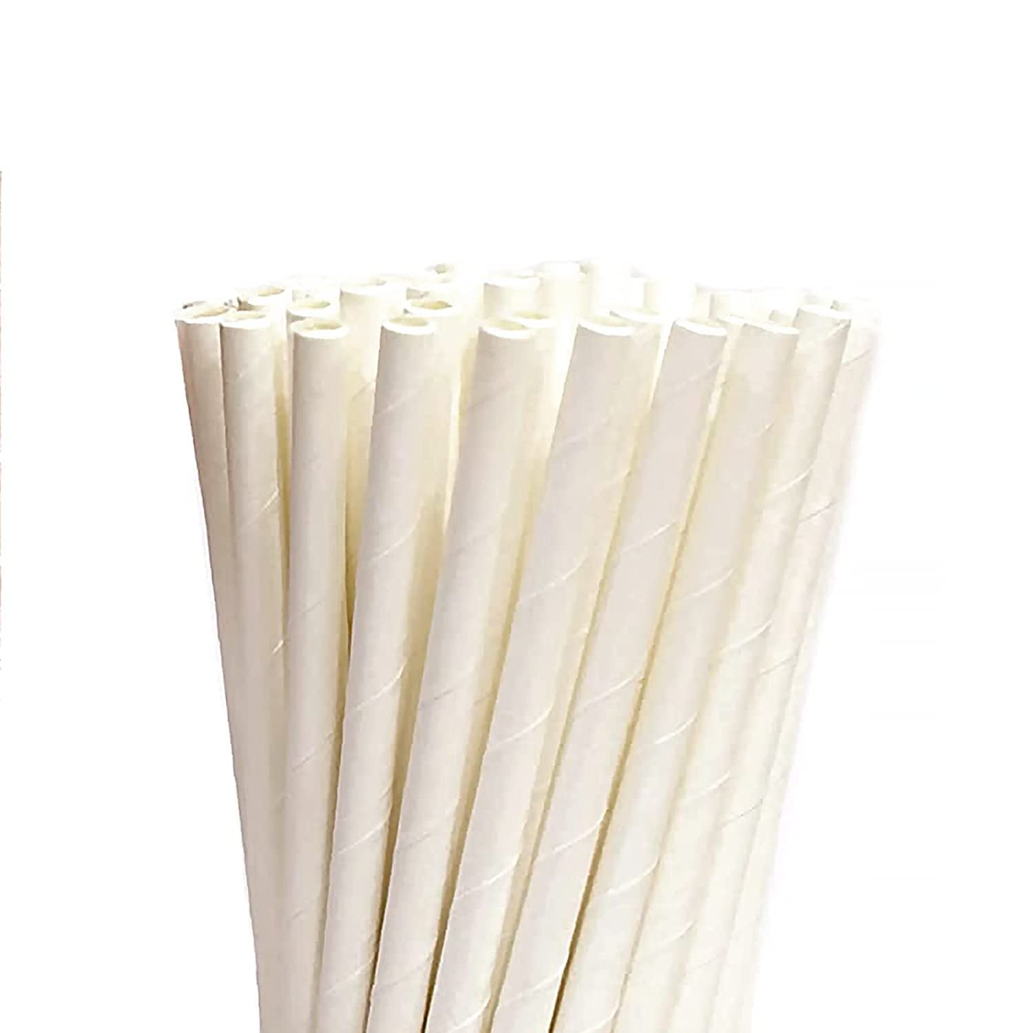 Disposable Paper Straw (100 Straws - 6mm White Color) | Durable eco-Friendly Straws | Drinking Straws for Office, Party, or Birthday | Best Straws for Juice and Cold Drinks