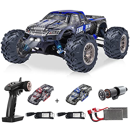Brushless RC Cars 60+KM H 1:16 High Speed Remote Control Car for Adults 4WD Off Road Monster Truck for Boys 2.4GHz Rc Trucks with Extra Shell,2 Battery,All Terrain Electric Toy,Gifts Toys for Kids