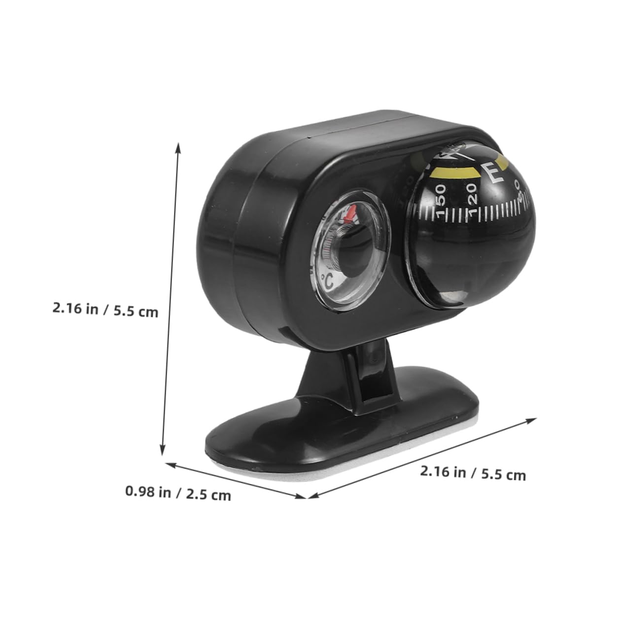 MUCKLILY Auto Interior Accessory Car Compass Ball Digital Thermometer Dashboard Mount for Navigation and Direction
