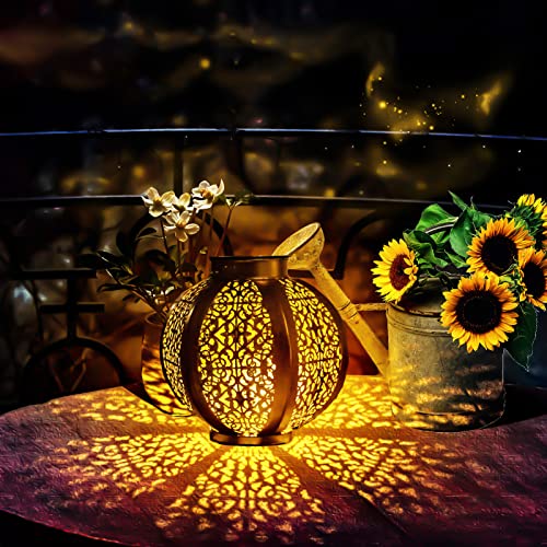 GENYESTAR Outdoor Solar Lanterns Waterproof Solar Powered with Handle Hanging Solar Lanterns Solar Garden Lights Decorative for Yard Garden Patio(1 Pack) Top 10 Best Lamplust Solar Garden Lights - Our Recommended