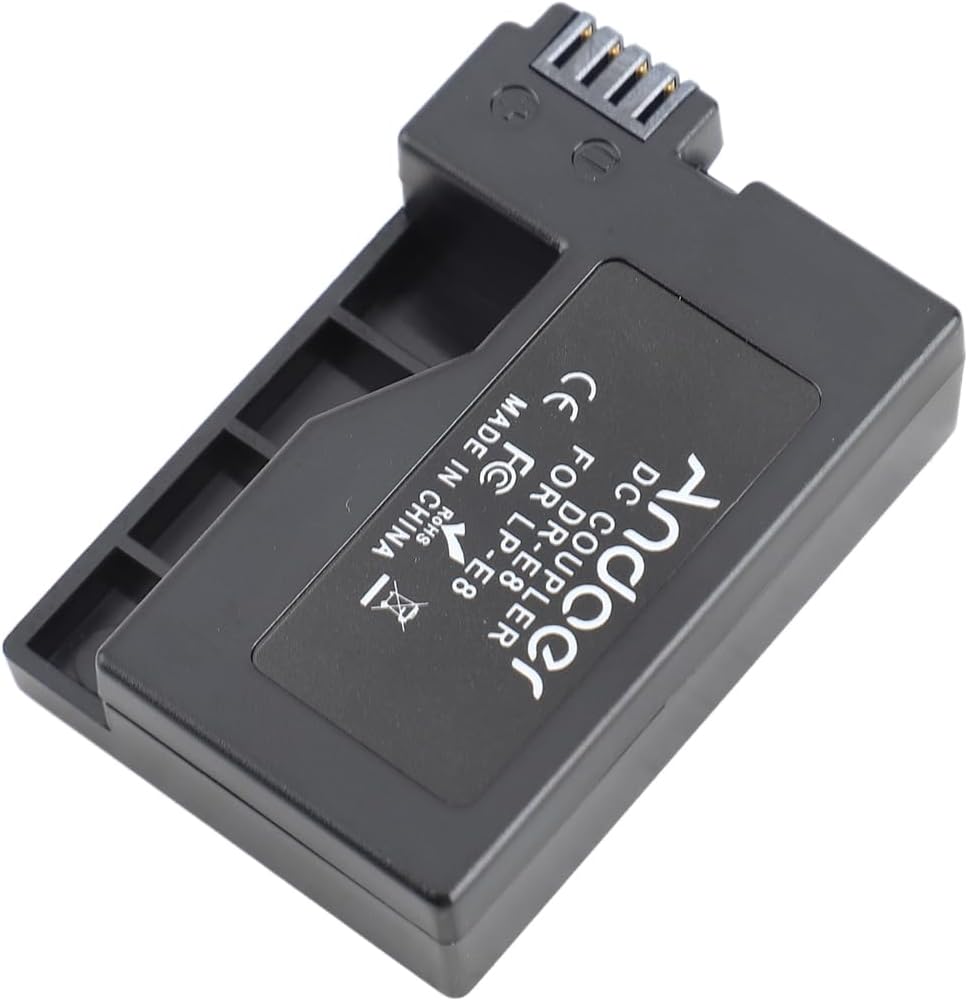 Eacam DR-E8 DR-E8 Dummy Battery with DC Power Bank USB Adapter Cable Replacement for LP-E8 for 550D 600D 650D 700D DSLR Cameras Replacement LP-E8