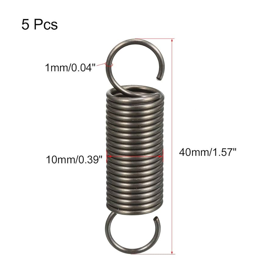 Sourcing Map Extended Tension Spring Wire Diameter 0.04", OD 0.39