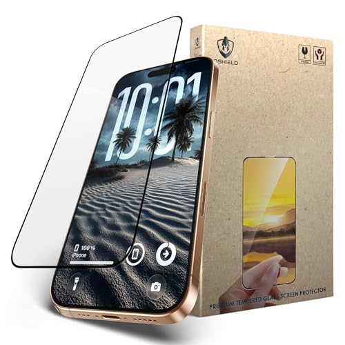 Image of IQShield Screen Protector Tempered Glass Guard for iPhone 16 and iPhone 15 - 9H Hardness, HD Clear, Case Friendly [1 Pack]