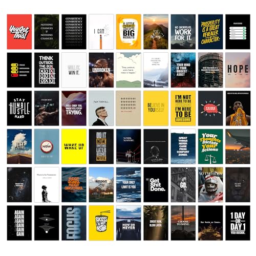 Image of Wallgasm Paper Motivational Posters Set - 54 Pieces, 4 X 6 Inches | Hustle and Trading Designs for Room, Livingroom, Gym, Office