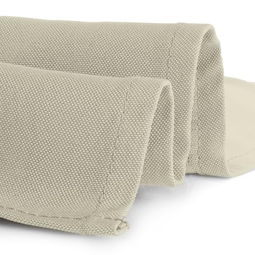 Image of Gee Di Moda Rectangle Tablecloth - 90 x 132 Inch Ivory Table Cloth for 6 Foot Tables with Floor-Length Drop - Heavy Duty Washable Fabric for Holiday Party, Dinner, Weddings & Baby Shower