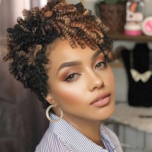PHOCAS 10'' 5Packs Short Curly Crochet Hair Jump...