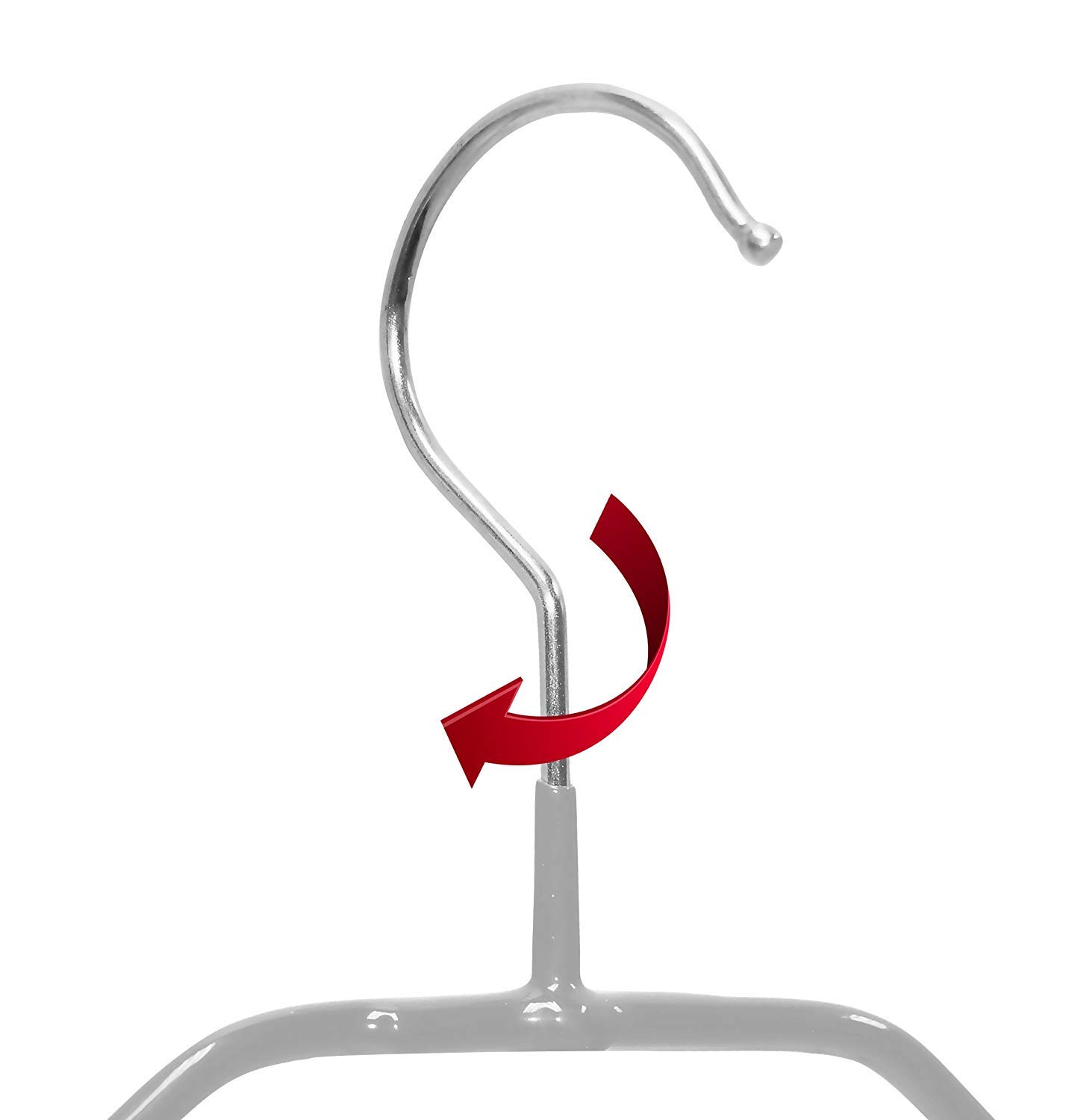 MAWA Silhouette Light FTU - Grucce universale sottili, risparmiano fino al 50% di spazio, 10 pezzi, adatte per completi, camicie, pantaloni e gonne, 360°, 42 cm, Argento
