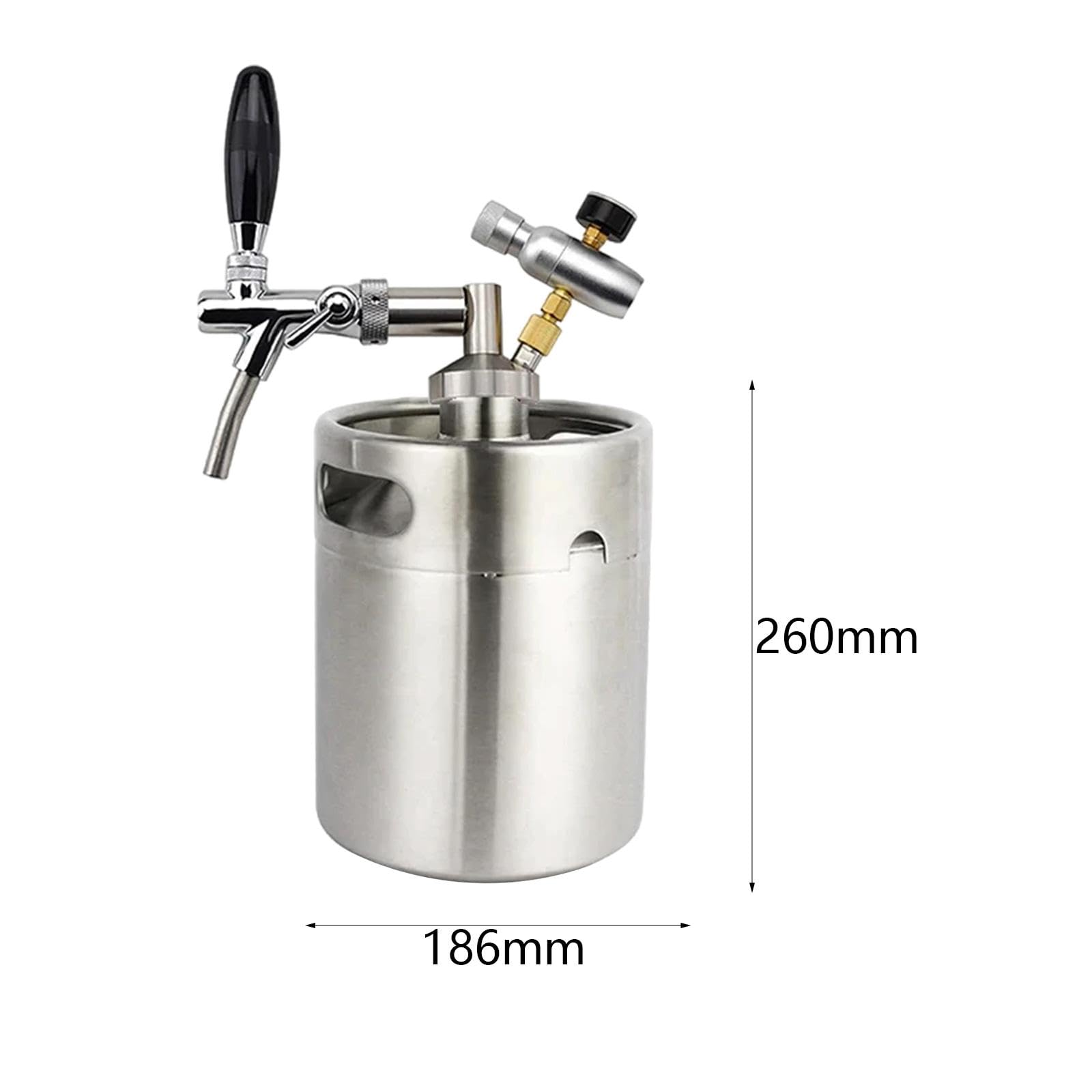 Homyl Mini Dispensador de Barriles de Acero Inoxidable, Dispensador de Grifo para Barril, Dispensador de Grifo de Cerveza para Fiestas, Restaurantes, tal como se describe, 5L