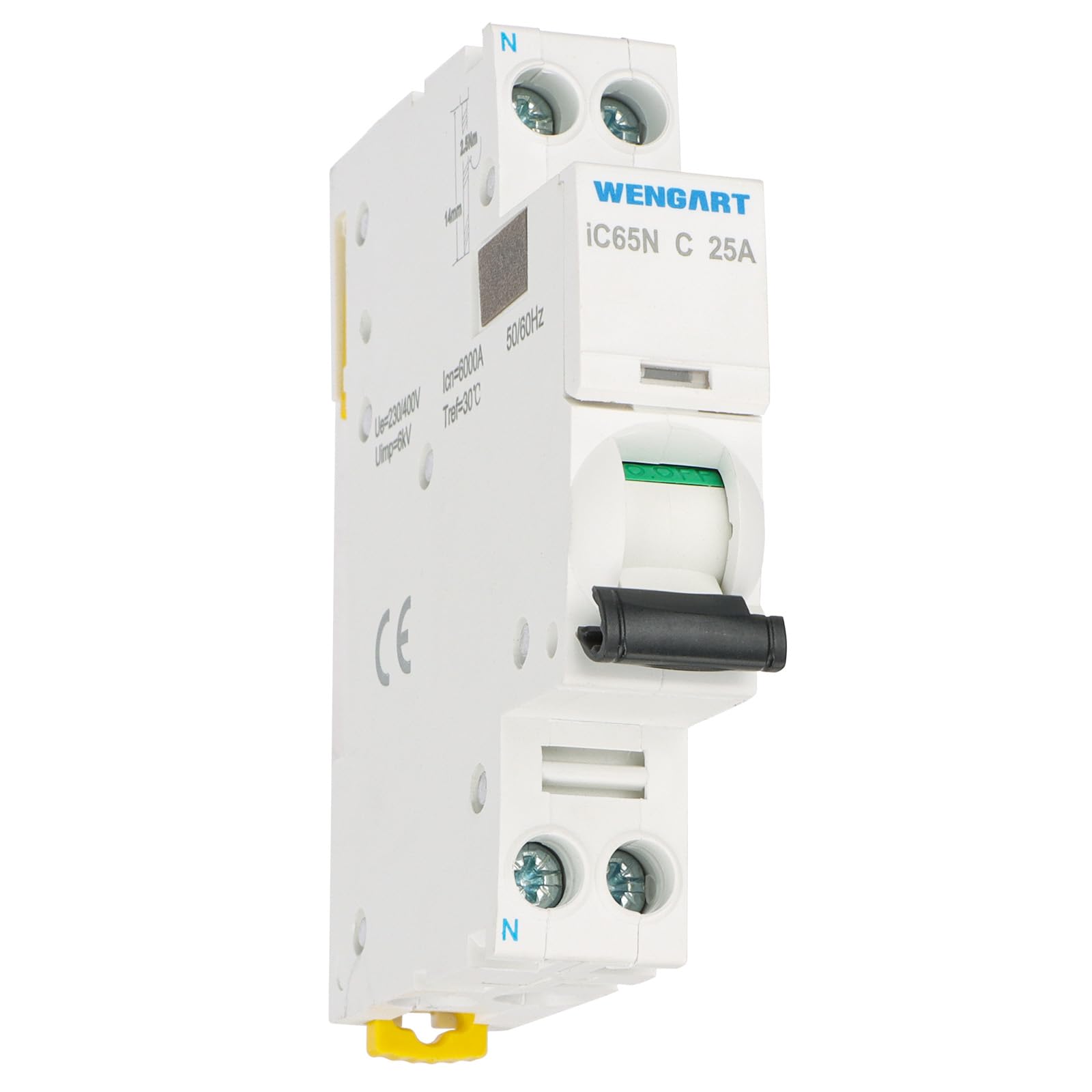 Wengart Miniature Circuit Breaker,AC230V 1P+N,Rated Current 6A-32A Compact Design,Protects Circuit from Overload and Short Circuit (10A)
