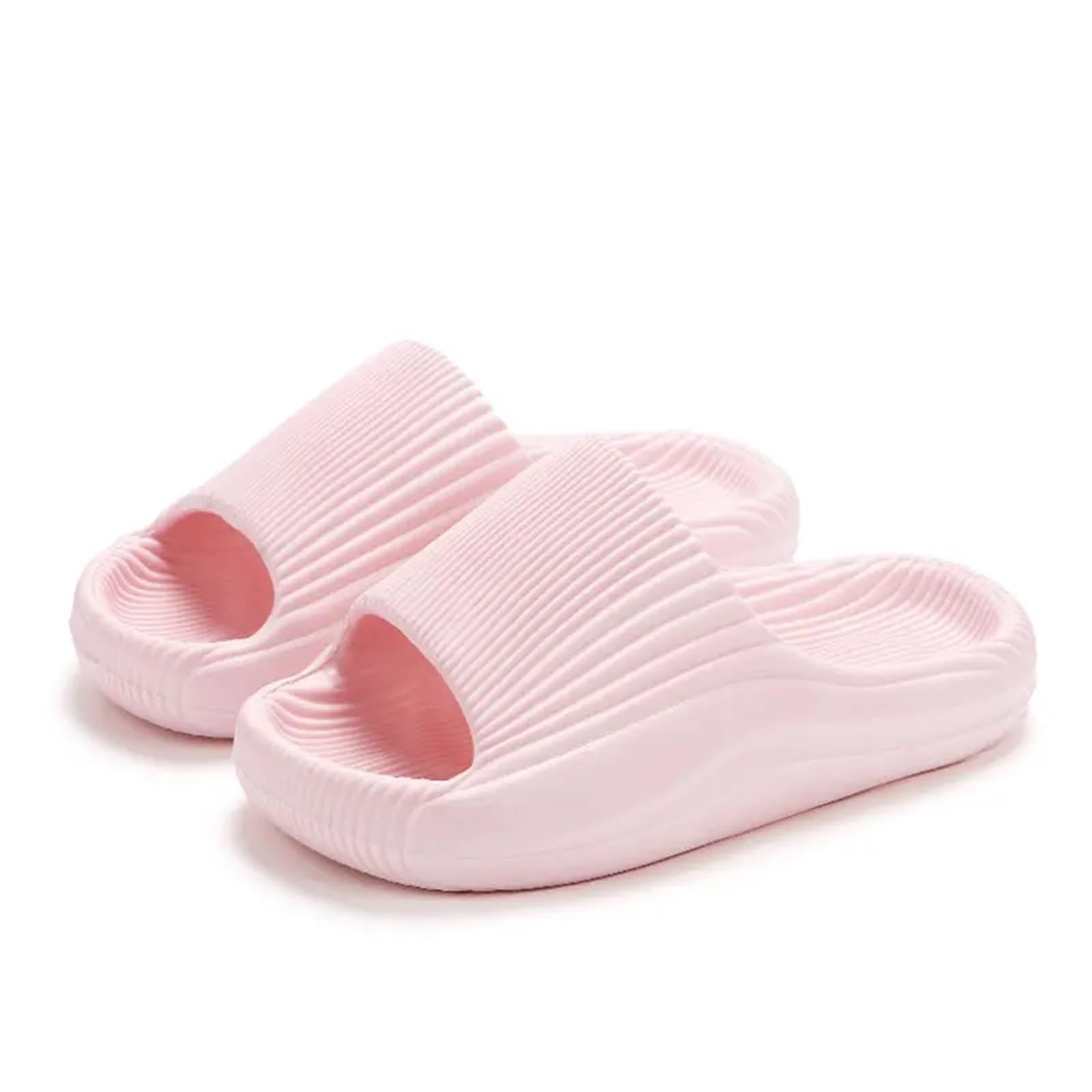 ERHTGUO Soft EVA Slippers For Women Flat Sole Women's Sandals Outdoor Casual Non-slip Beach Shoes Home Cozy(Pink,38-39)