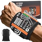 Magnetic Wristband with 15 Strong Magnets for Holding Screws, Nails, Drill Bits, Perfect Tool Gift for Dad, Husband, Handyman or Handywoman, Unique Stocking Stuffers for Men