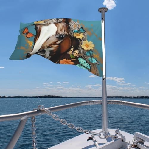 Drapeau de maison grand format motif cheval pour une entrée chaleureuse