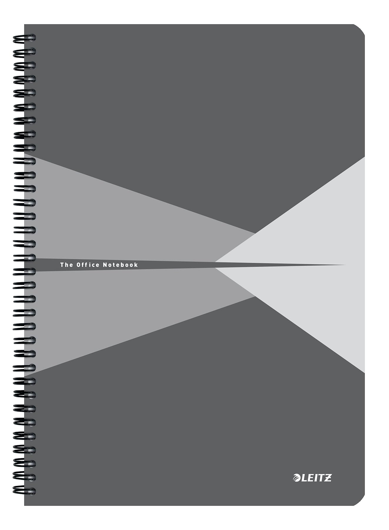 Leitz Office 44961085 A4 Lined Notebook with Spiral Bound PP Cover 360 Degree Opening 180 Pages / 90 Sheets FSC Certified Paper (80 g/m²) for Office and School Grey