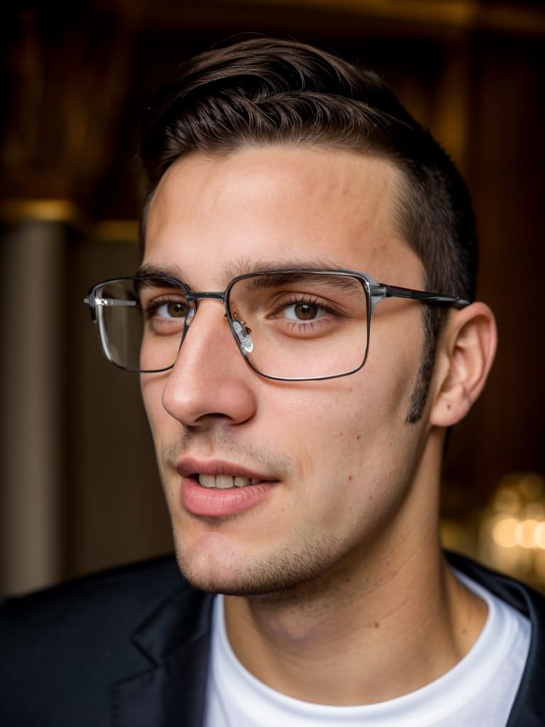 Saraudy Clear Lens Glasses for Men, Lightweight Mens Eyewear Frame, Business Style Non Prescription Glasses, Lens Replaceable (Black)