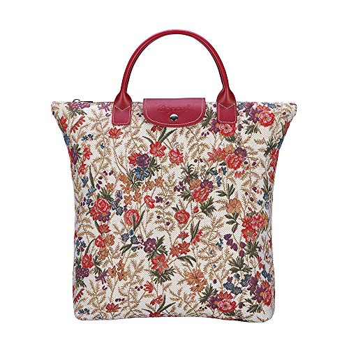 Sac réutilisable Signare robuste grand cabas pliable motifs V&A