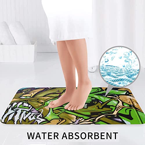 Graffiti Drawing Art Print Rug Mats Pads Badvorleger Badteppich Set 3-teilig + Konturteppich + Toilettendeckelbezug – Bild 7
