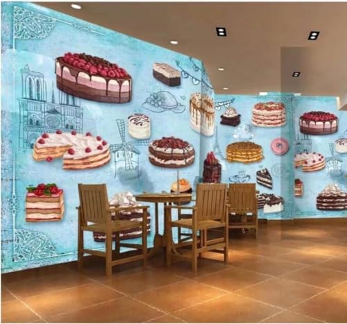 Papier Peint Cupcakes 3D pour une Salle à Manger Esprit Salon de Thé - 3