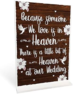RED OCEAN Wedding In Memory Of Someone In Heaven Remembrance Sign Rustic Free Standing Plaque
