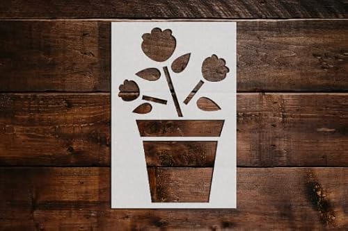 Flower Pot Stencil DIY Reusable Craft and Painting Wall Stencils