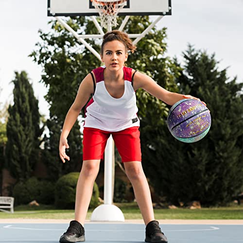 Milachic To My Daughter Glow In The Dark Basketball, Personalized Glowing Leather Basketball Women Size 6(28.5") #TOP1
