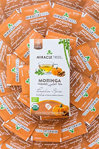 Miracle Tree - Organic Moringa Superfood Tea, 2 Pack Bundle, 2X25 Individually Sealed Tea Bags (Pumpkin Spice, Mint) #TOP5