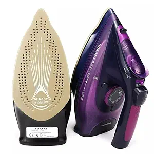 Cordless Iron,Steam Iron 2400W,Lightweight Portable Steam-Dry Iron for Clothes,Non-Stick Soleplate Home Steam Iron,-drip Iron,Steam Control System,360mL Water Tank(EU Plug)