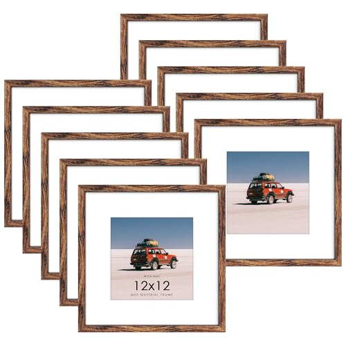 Fisnish 12x12 Picture Frame Sef of 10, Display Pictures 8x8