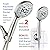 AquaCare As-Seen-On-TV High Pressure 8-setting Handheld Shower Head - Built-in Power Wash to Clean Tub, Tile & Pets, Overhead & Wall Brackets, Pure-Clean Nozzles, Extra-long 6 ft. Stainless Steel Hose