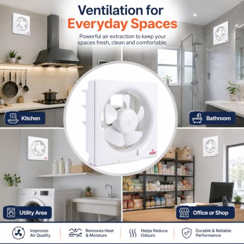 Image of 10 Inch Ventilation Fan 40W | 250mm Sweep | High Speed Air Ventilation Fan for Kitchen Bathroom Office Window & Wall Mount | Low Noise Energy Efficient Motor