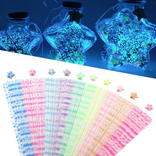 420 Sheet Glow-in-the-Dark Star Paper Strips for DIY Origami and Luminous Decorative Crafts