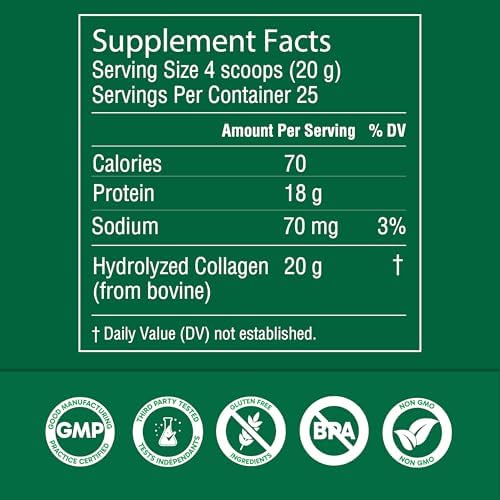 Organika Enhanced Hydrolyzed Collagen Peptides Powder: Easy Absorption Unflavored Collagen Powder for Skin, Hair, Nails, Joints, Muscles, & Gut - Keto, GMO-Free, Grass-Fed (1.1 Pounds) - View 5