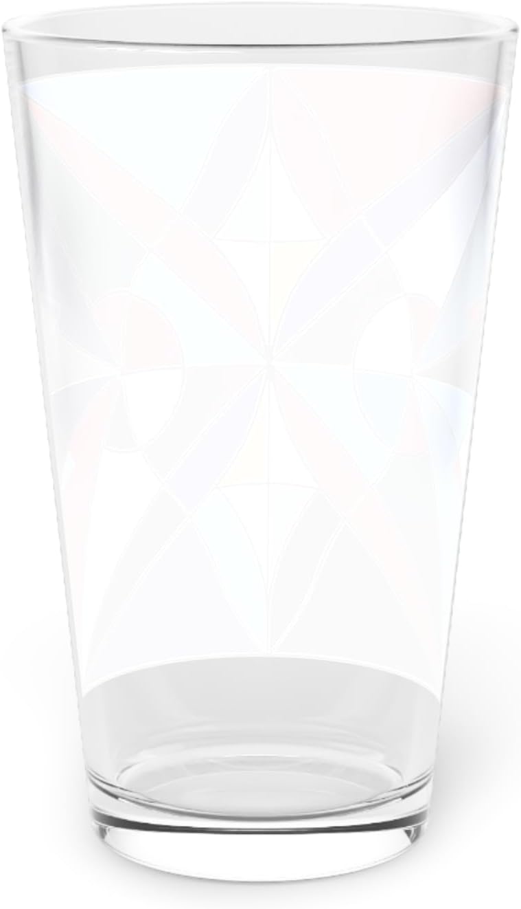 Colorful Geometric Pint Glass Artistic Bauhaus Drinkware Unique Gift Party Home Decor Modern Barware Mitzisniftis Art