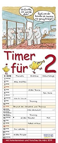 Timer für 2 2018: Familienplaner mit 3 breiten Spalten. Familienkalender mit Tier-Comics, Ferienter Timer für 2 2018: Familienplaner mit 3 breiten Spalten. Familienkalender mit Tier-Comics, Ferienter