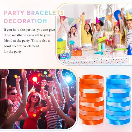 Image of Liliful 100 Pcs Silicone Rubber Wristbands Rubber Wristband Bracelet Bands for Silicone Wristbands for Women Men(Multicolor)