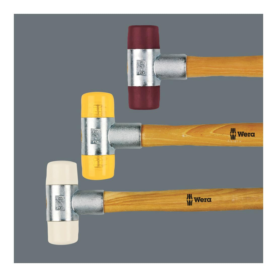 Wera 05000005001 100 Maillet avec embouts Cellidor, # 1 x 22 mm, Jaune