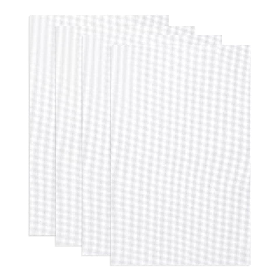 Bestonzon 4Pcs Cross Stitch Canvas Sheet Cloth 30 x 45 cm White Cotton Crafts Fabric for Needlework Embroidery Knitting Sewing DIY Projects-image-36