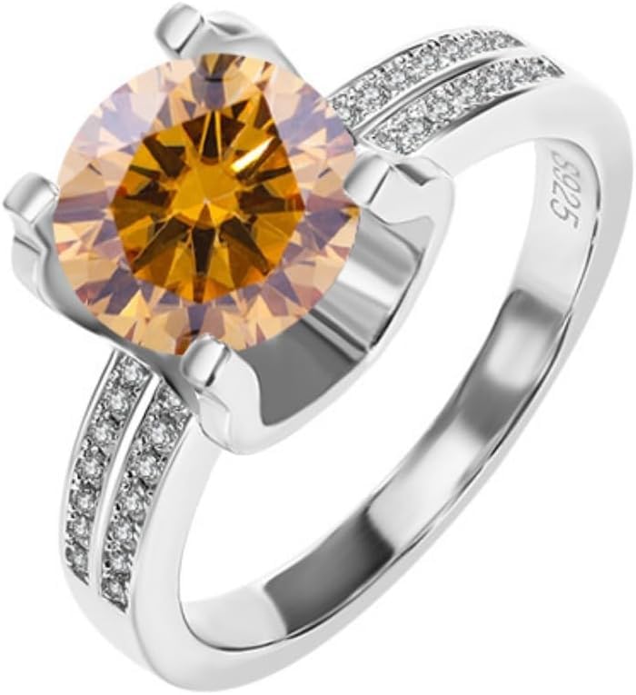 Bagues moissanite 3 carats or blanc S925 ne ternit pas alliance hypoallergénique