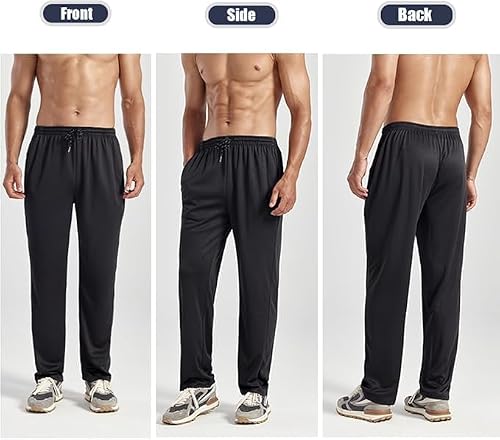 ZH 3-Pack Men\'s Sweatpants，Comfortable Athletic Jogger Pants with Pockets for Active Wear - Thumbnail 3