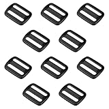 Strapworks Black Plastic Tri-Glide Slide - For Bag Straps, Rifle Slings, Dog Collars - 1 Inch, 10 Pack