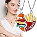 2 Pcs Friendship Pendant Necklace for Women 2-Split Best Friend Forever Necklace Funny Burger and Fries Statement Necklace Teen Girls Jewelry Birthday Gifts Gold Moon Pendant (as show, One Size)