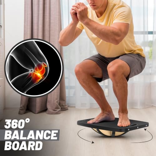Image of Advanced Wood Balance Board, Table Balance Board, Office Swing Board, for Physical Therapy, Fast Fitness Training and Outdoor Sports Balance Training Device