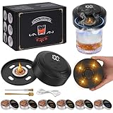 グラストップスモーカー 燻製器 電気式 家庭用 ウイスキー スモーカー カクテルスモーカー 6色雰囲気ライト スモークマシン ウイスキー スモーカー セット 燻製機 日本語説明書 6種類チップ