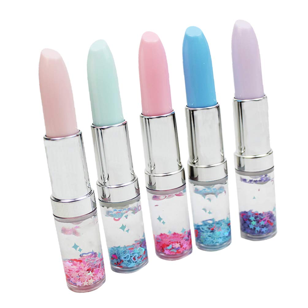 NUOBESTY 5PCS Lipstick Shape Pen Creative Ink Pen Multi-Color Writing Pens Novelty Office Stationery Students Children Gift