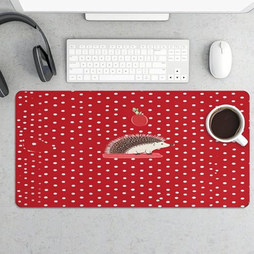 Red Polka Dot Hedgehog Desk Pad plástico antideslizante miniatura 5