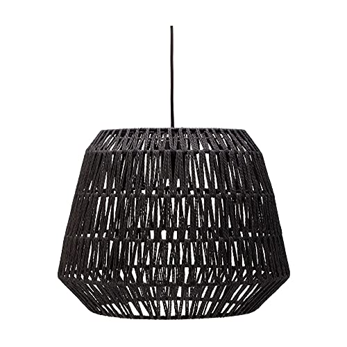 Pauleen luminaire 48200 Timber Pearl Lampada a Sospensione Max. 20 Watt Nero Intreccio in Carta, Metallo E27, Pendant Light