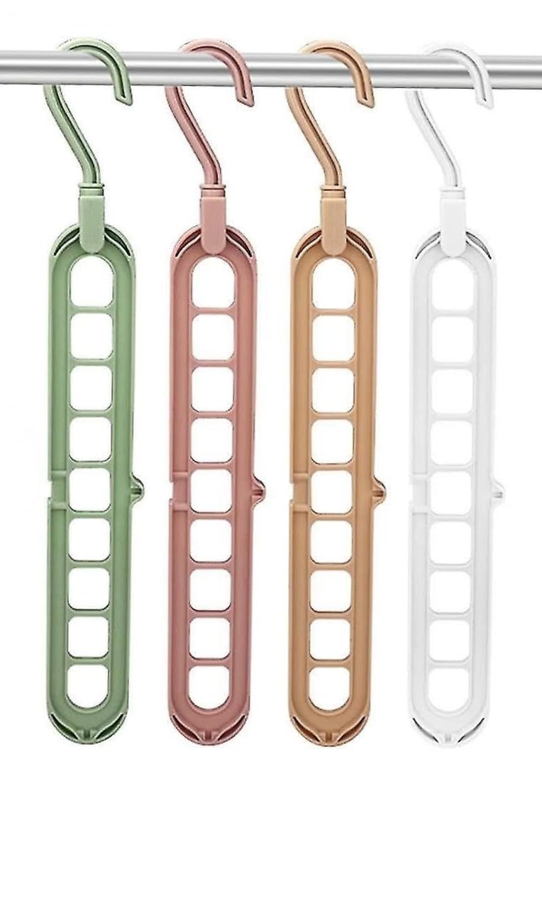 9 in 1 Magic Hanger Storage Rack Adjustable Anti-Slip Clothes Hanger Hooks | Space Saving Closet Organizer for Pants, Shirts, Ties, Scarves | Multi-Layer Wardrobe Drying Rack Pack of 4-image-19
