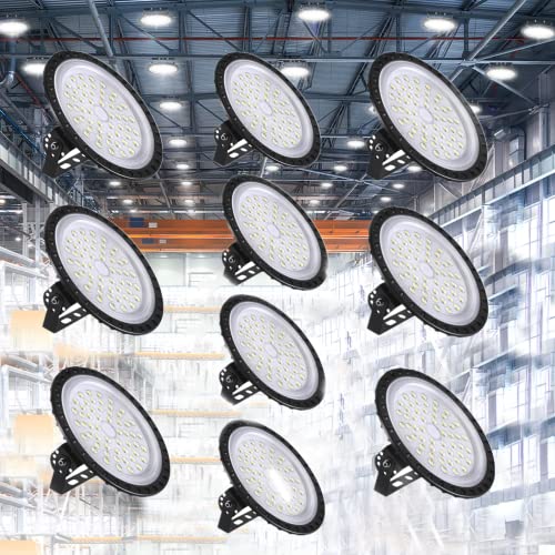 chunnuan 200W 10pcs UFO LED High Bay Lighting 20000 Lumen Factory Warehouse Industrial Lighting IP65 Warehouse LED Lights- High Bay LED Lights- Commercial Bay Lighting for Garage Factory Workshop Gym chunnuan 200W 10pcs UFO LED High Bay Lighting 20000 Lumen Factory Warehouse Industrial Lighting IP65 Warehouse LED Lights- High Bay LED Lights- Commercial Bay Lighting for Garage Factory Workshop Gym