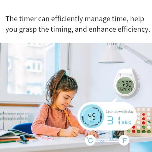 Reloj de pantalla LCD resistente al agua para controlar el tiempo en la ducha y cocina 5