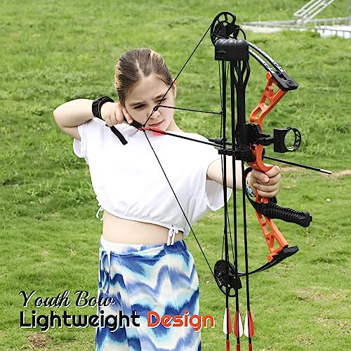 Motion Zeus Junior Compounnd Bow Set For Youth & Kids,Beginners And Women Bow Draw Length 16"-28",Draw Weight 10-40Lbs,290Fps,Adjustable thumb #5